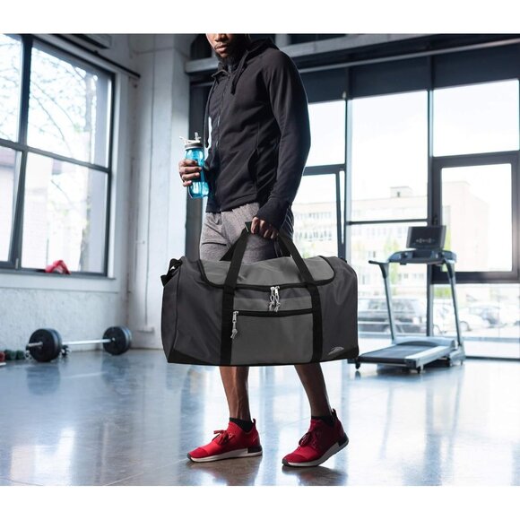 24 Inch Men & Women Black 1 Lightweight Canvas Duffle Gym Sports Equipment Bags - Picture 6 of 6